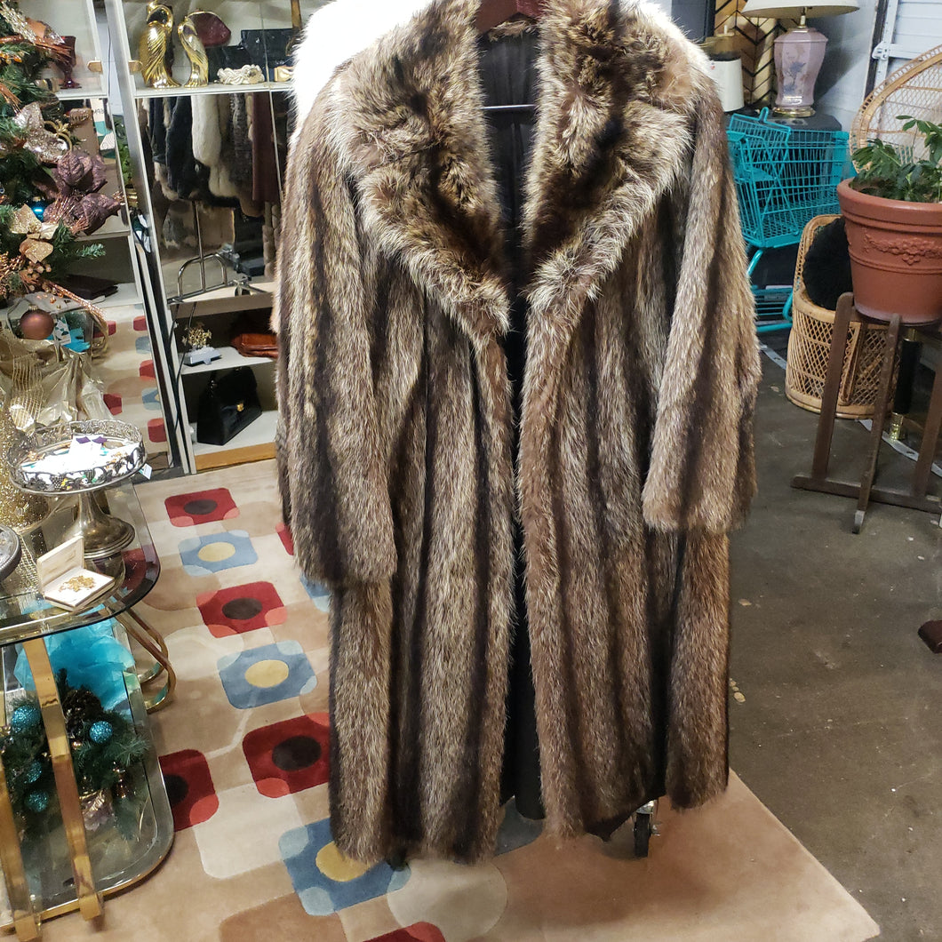 Unbranded Raccoon Full Length Coat