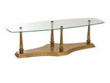Load image into Gallery viewer, Vintage Glass Top Table on Burnished Gold Base
