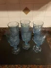 Fostoria Heritage Light Blue Crystal Iced Tea Goblet Hexagon Footed