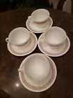 Corelle Pyrex Woodland Brown Floral White Mug Coffee Teacup and Saucer Set Of 4