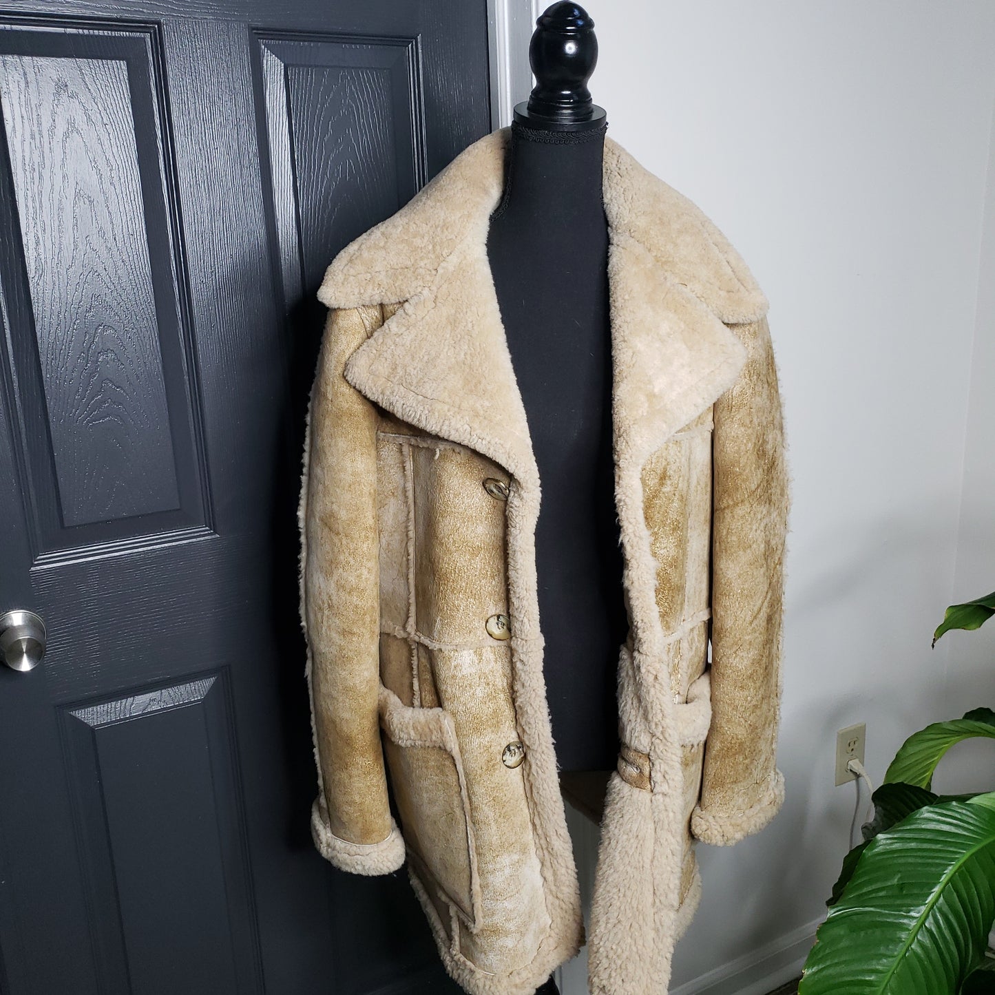 Sullivans Beige Brown Soft Shearling 3/4 Coat