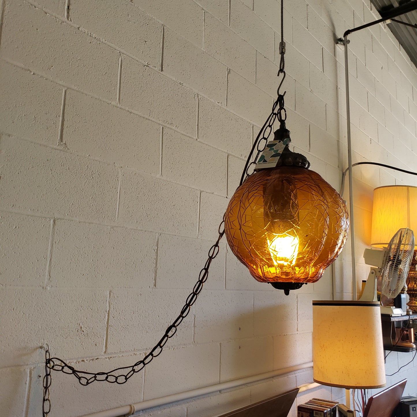 Amber Swag Hanging Lamp