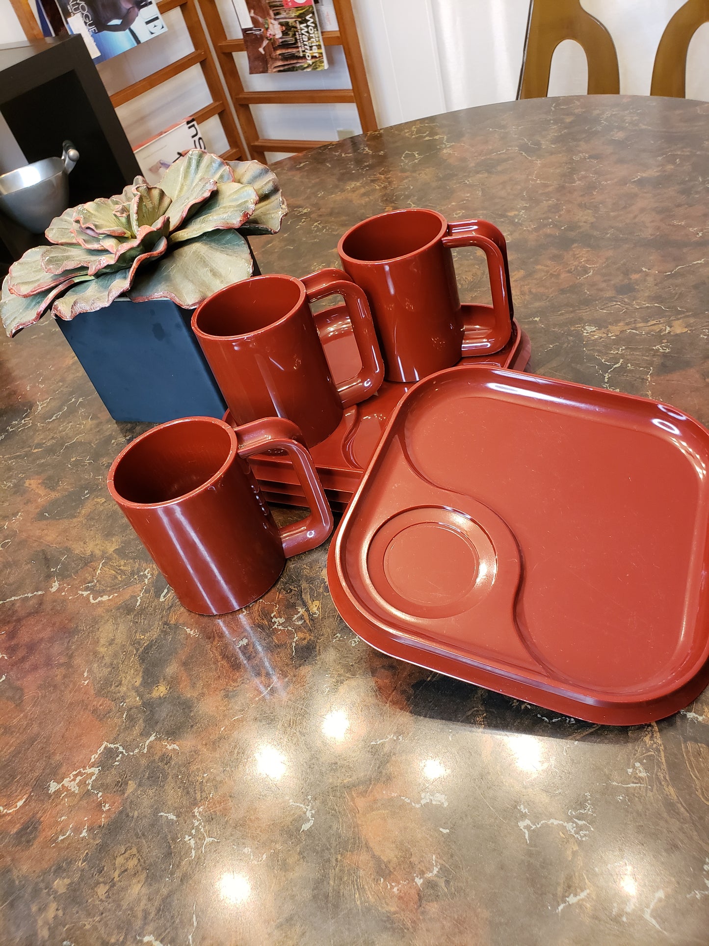 Kasen Melamine Cups w/ Snack Trays