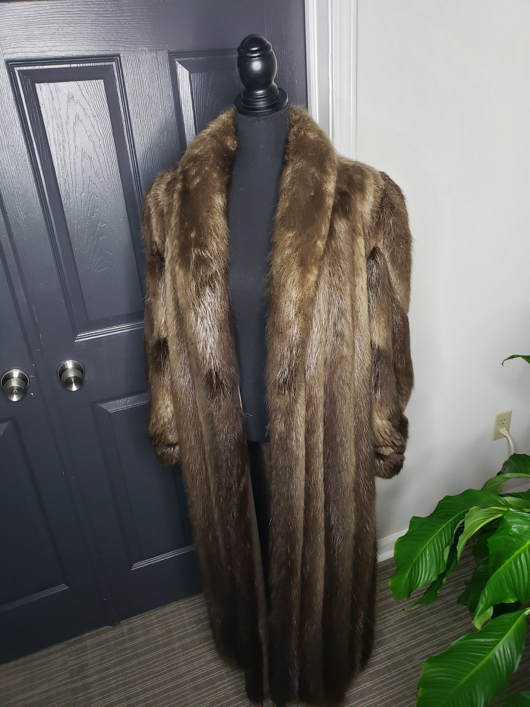 Long Hair Beaver Fur Coat