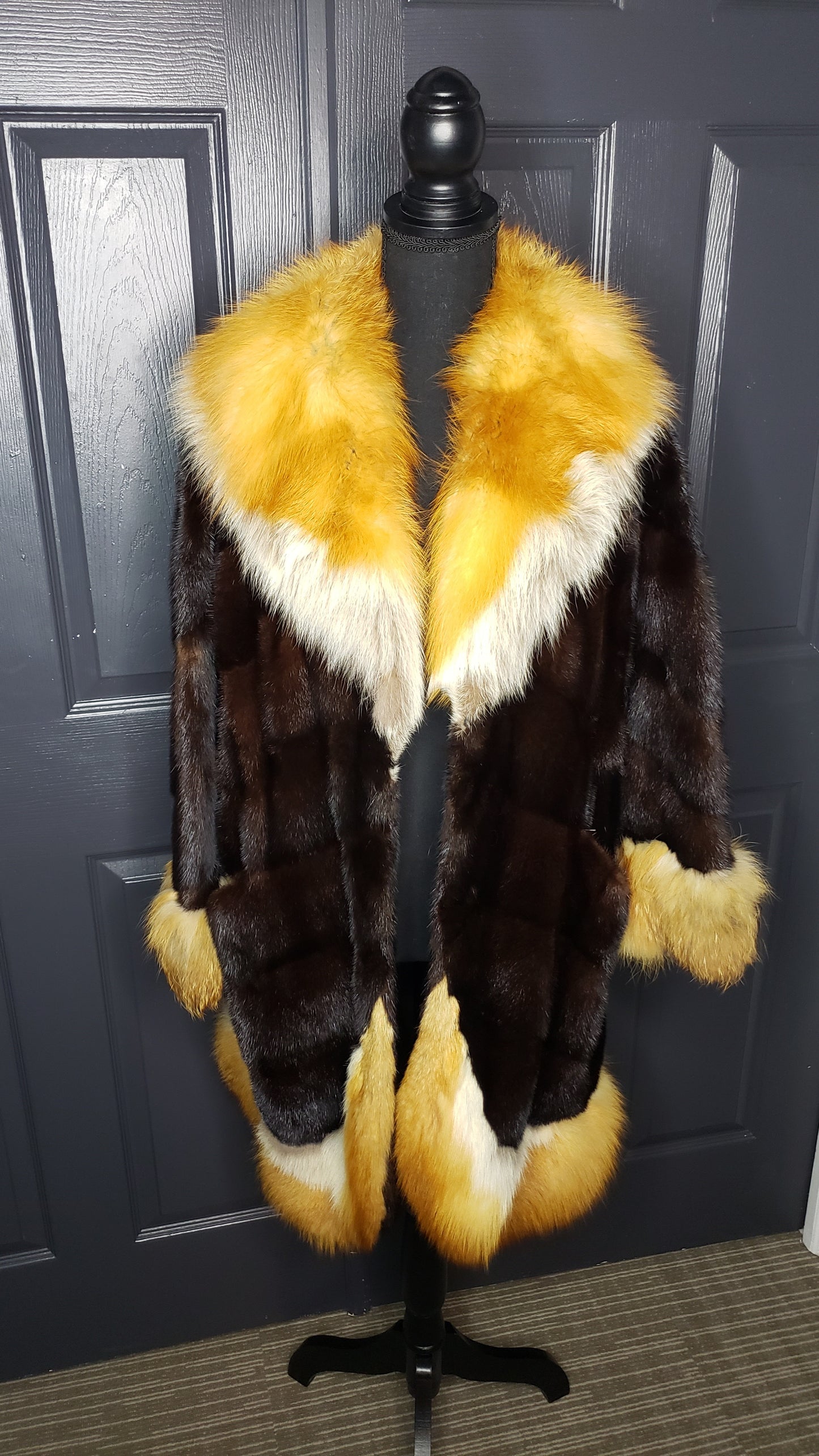 Levy's Mahogany Ranch Mink & Fox Fur Coat