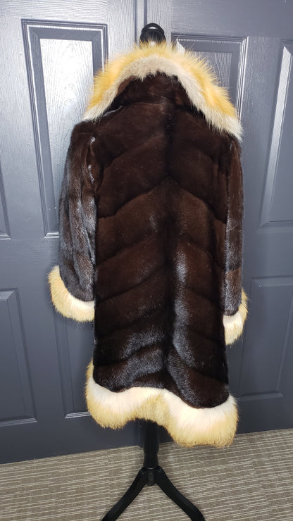 Levy's Mahogany Ranch Mink & Fox Fur Coat