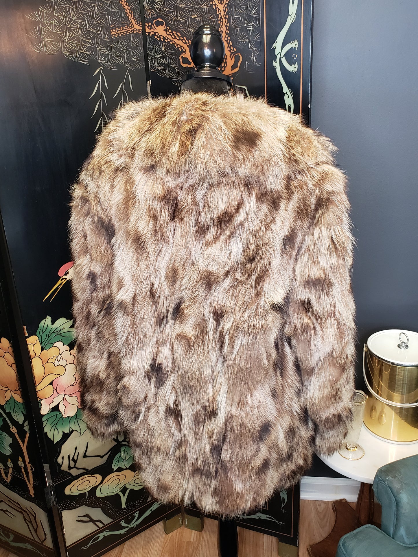 Men's Raccoon Fur Patchwork Coat