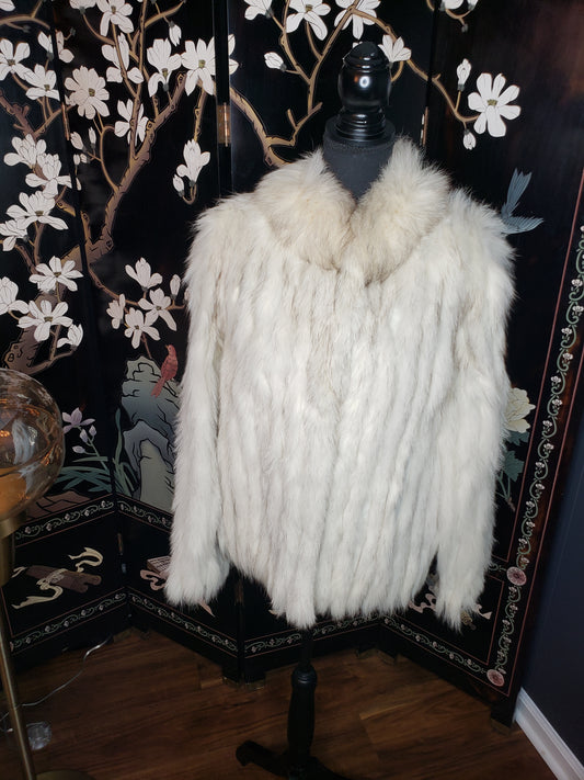 Evans Blue Fox Fur Waist Jacket