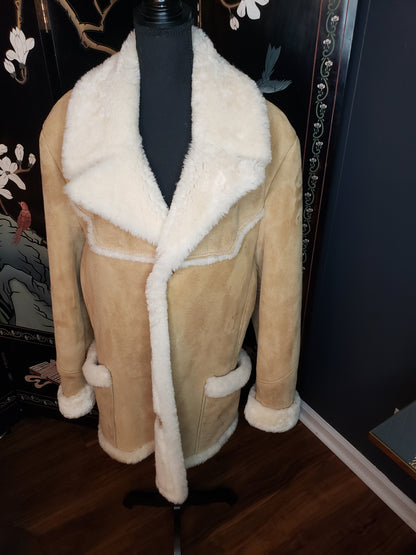 Men's Light Tan Sheepskin Shearling Coat