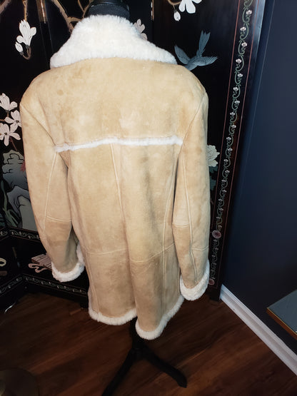 Men's Light Tan Sheepskin Shearling Coat