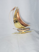 Load image into Gallery viewer, Copper &amp; Brass Sailboat MCM Wall Hanging
