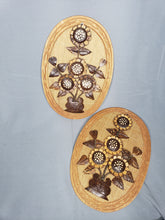 Load image into Gallery viewer, Carved Wood and Woven Raffia Wood Plaques
