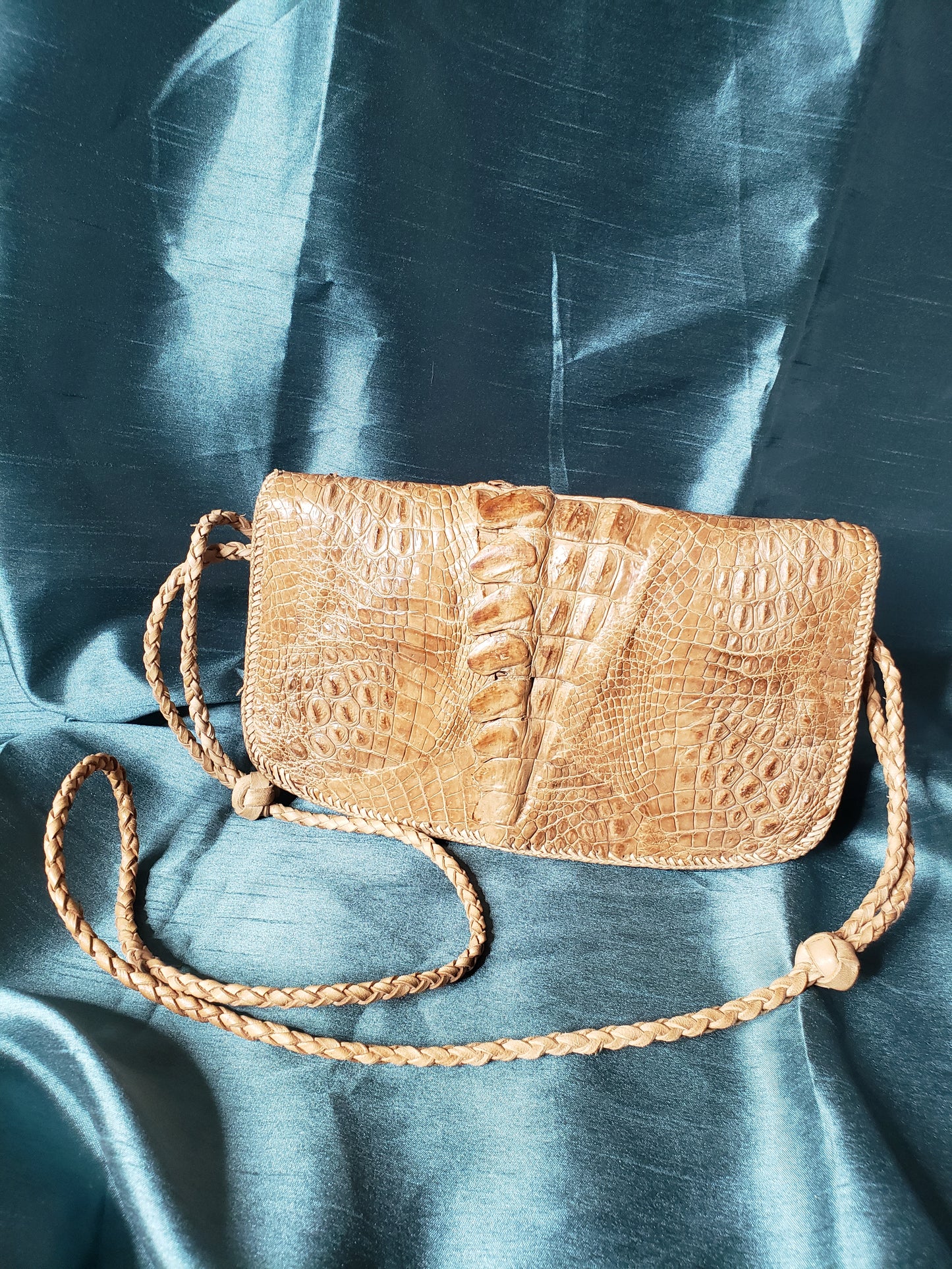 Hornback Crocodile Craft Crossbody Handbag