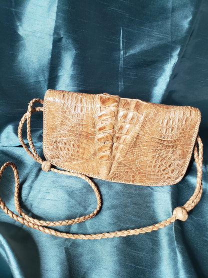 Hornback Crocodile Craft Crossbody Handbag